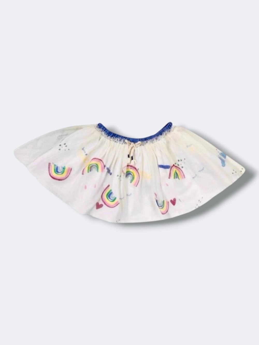 Zara Baby Skirt Girls 12–18 Months Ivory Rainbow Tulle Elastic Waist A-Line Tutu